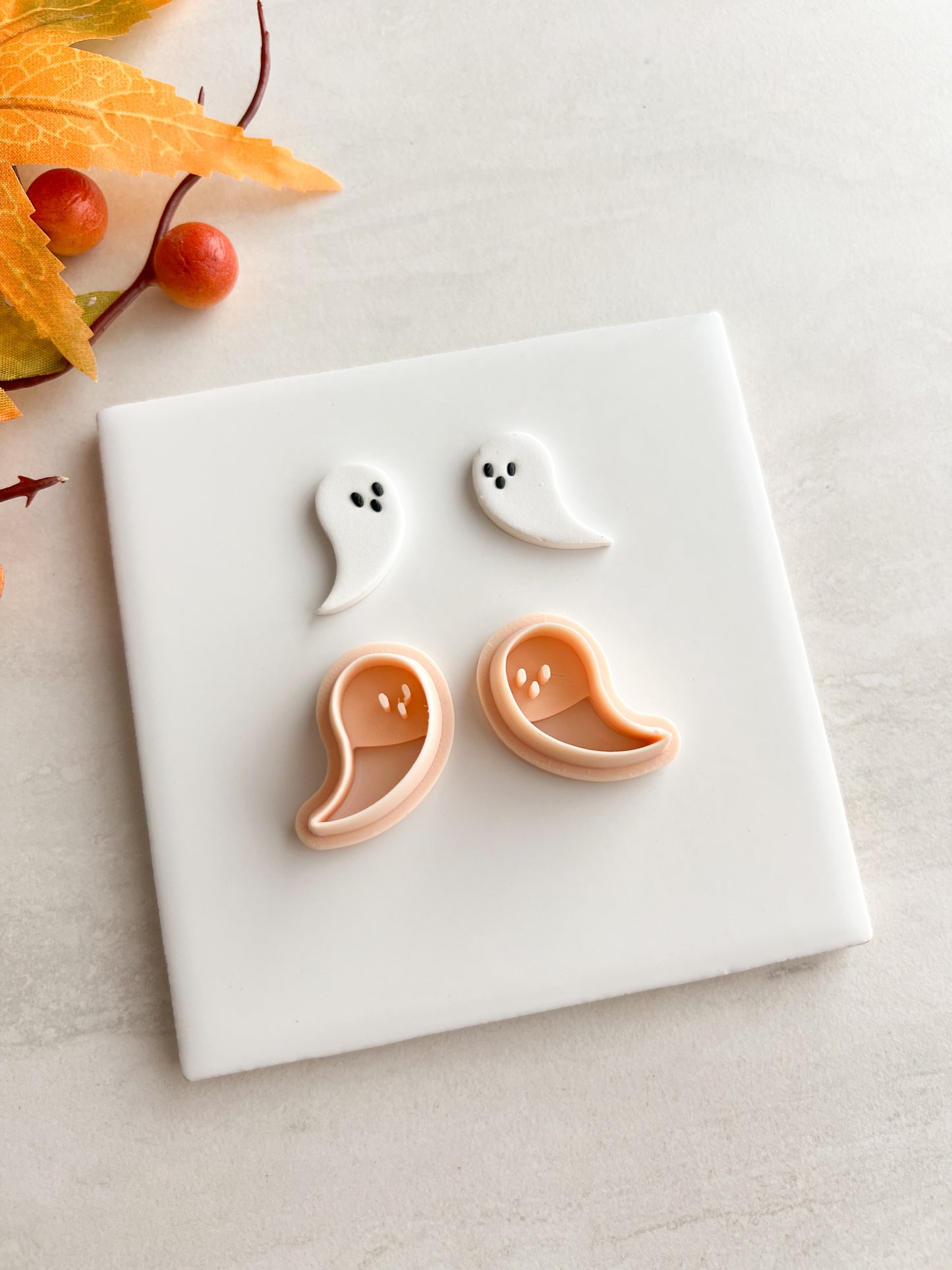 Ghost No. 8 Clay Cutter | Ghost No. 8 Polymer Clay Cutter for DIY Spooky Earrings Halloween-Themed Jewelry and Handmade Haunted Accessories