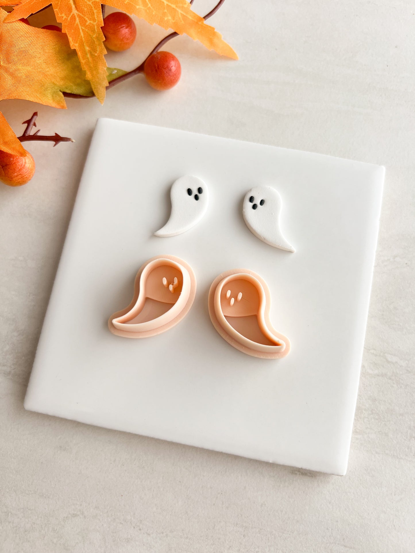 Ghost No. 8 Clay Cutter | Ghost No. 8 Polymer Clay Cutter for DIY Spooky Earrings Halloween-Themed Jewelry and Handmade Haunted Accessories