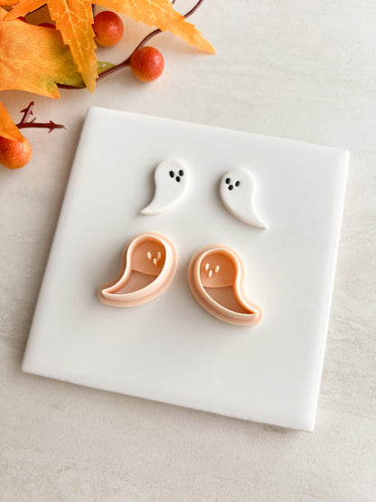 Ghost No. 8 Clay Cutter | Ghost No. 8 Polymer Clay Cutter for DIY Spooky Earrings Halloween-Themed Jewelry and Handmade Haunted Accessories