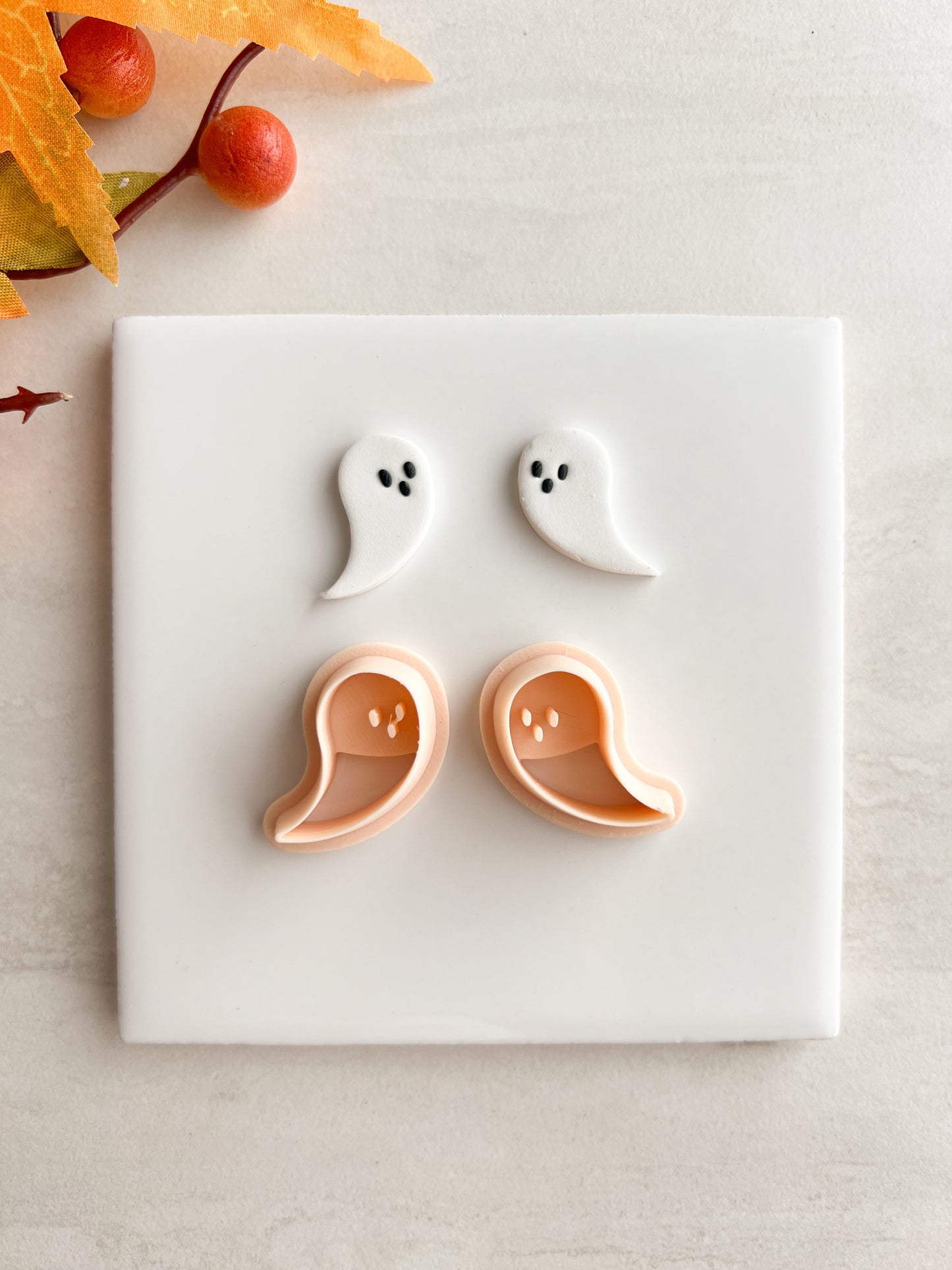 Ghost No. 8 Clay Cutter | Ghost No. 8 Polymer Clay Cutter for DIY Spooky Earrings Halloween-Themed Jewelry and Handmade Haunted Accessories
