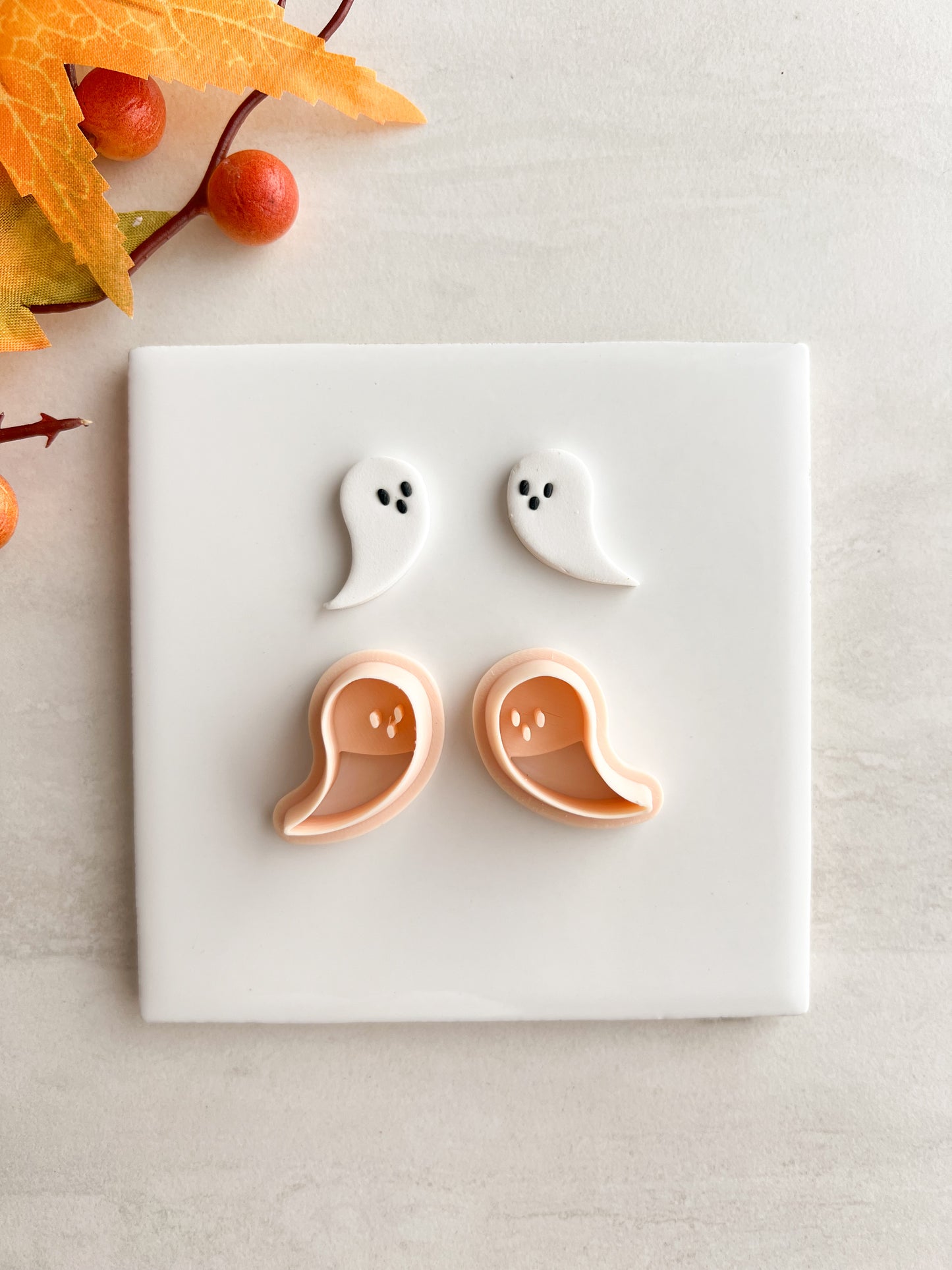 Ghost No. 8 Clay Cutter | Ghost No. 8 Polymer Clay Cutter for DIY Spooky Earrings Halloween-Themed Jewelry and Handmade Haunted Accessories