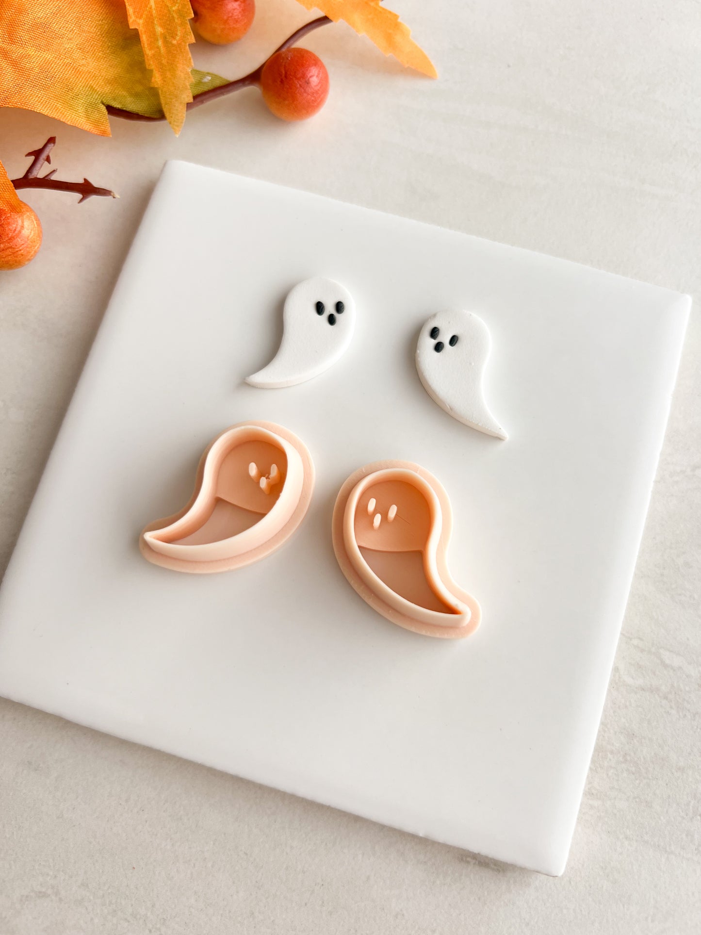 Ghost No. 8 Clay Cutter | Ghost No. 8 Polymer Clay Cutter for DIY Spooky Earrings Halloween-Themed Jewelry and Handmade Haunted Accessories