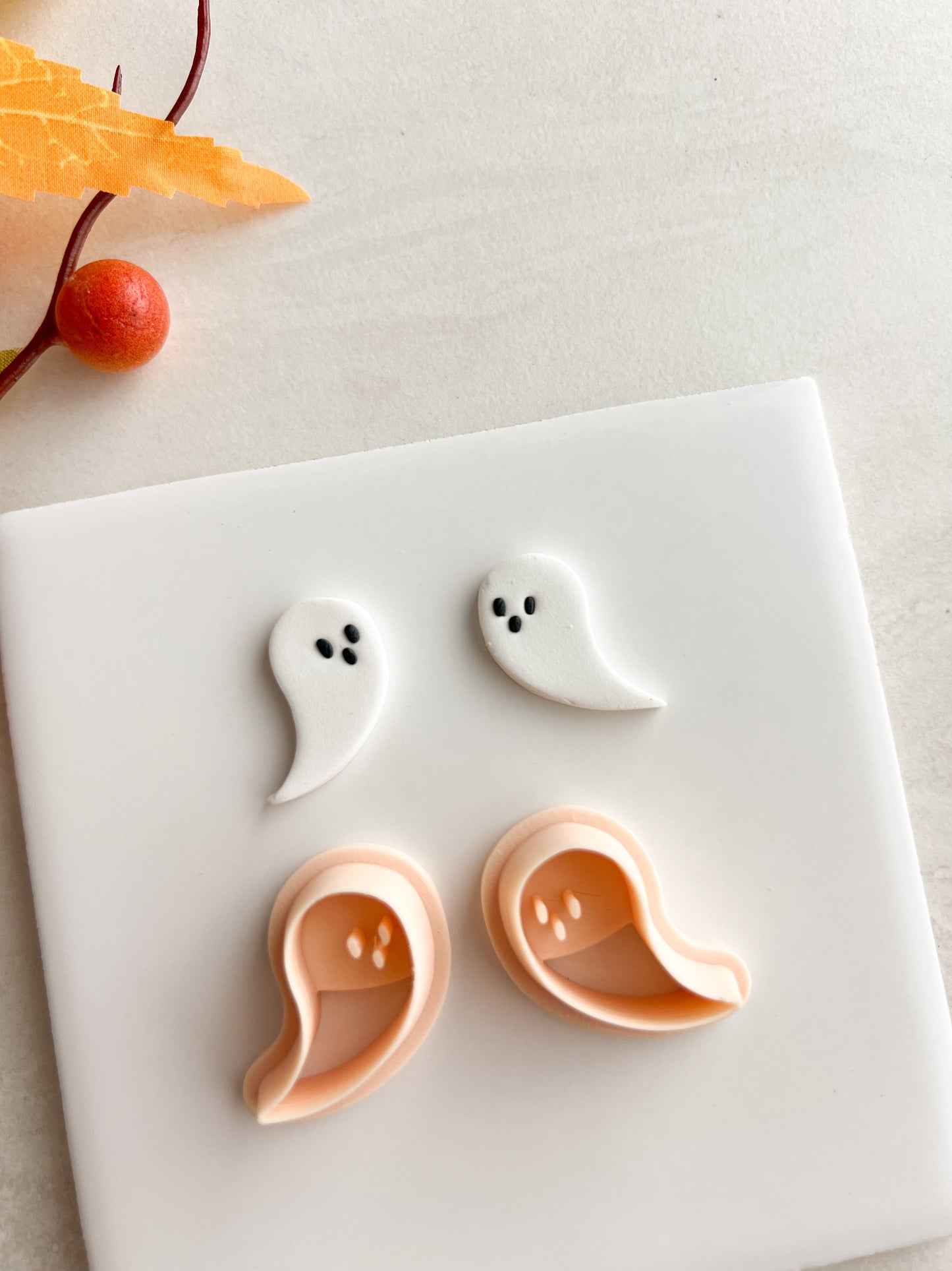 Ghost No. 8 Clay Cutter | Ghost No. 8 Polymer Clay Cutter for DIY Spooky Earrings Halloween-Themed Jewelry and Handmade Haunted Accessories