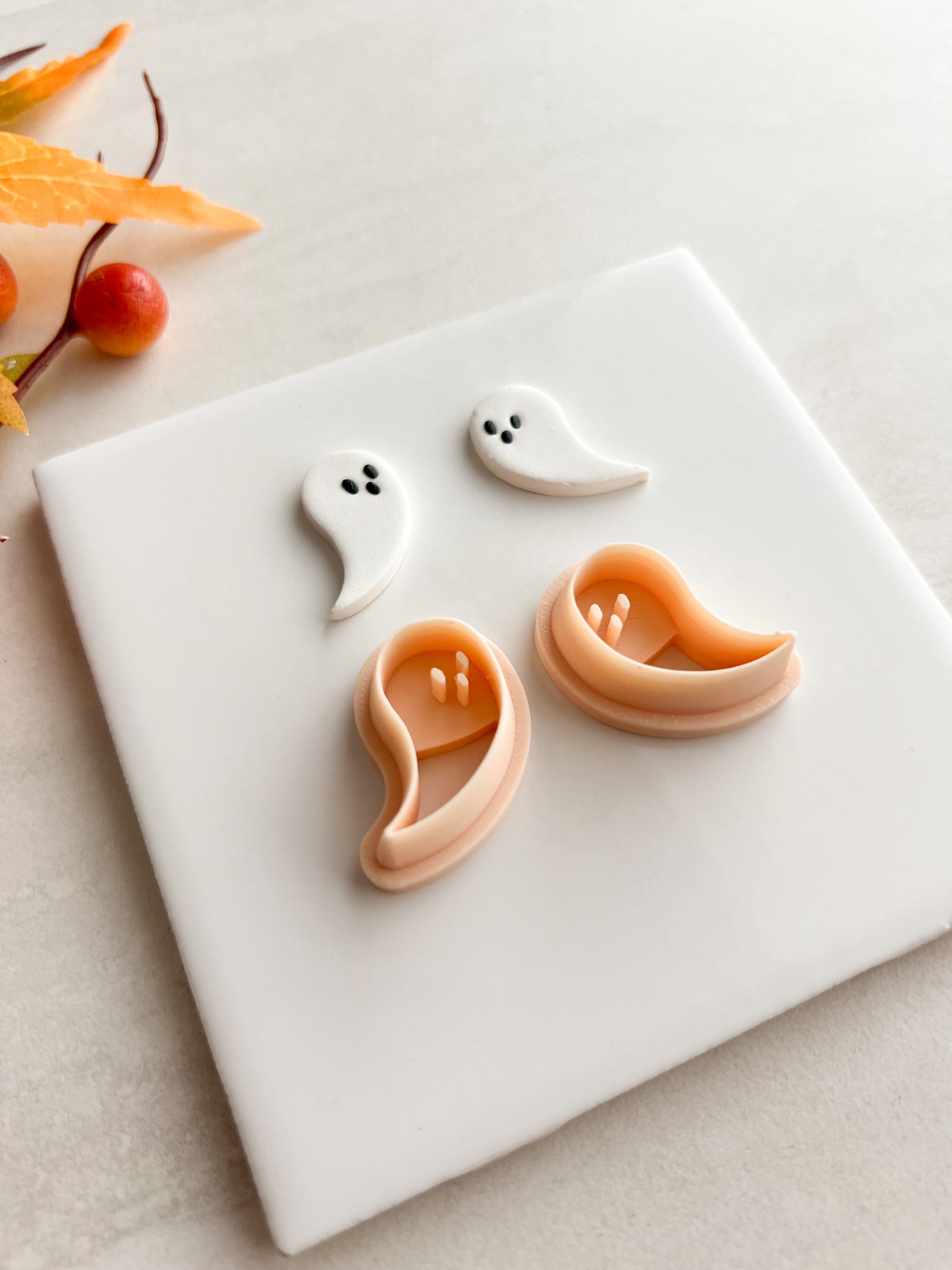 Ghost No. 8 Clay Cutter | Ghost No. 8 Polymer Clay Cutter for DIY Spooky Earrings Halloween-Themed Jewelry and Handmade Haunted Accessories
