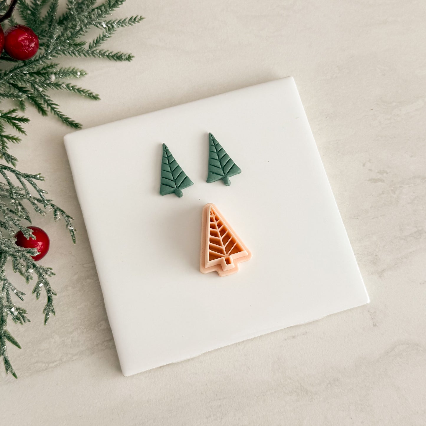 2025 Glass Christmas Tree No. 3 | Festive Polymer Clay Cutters