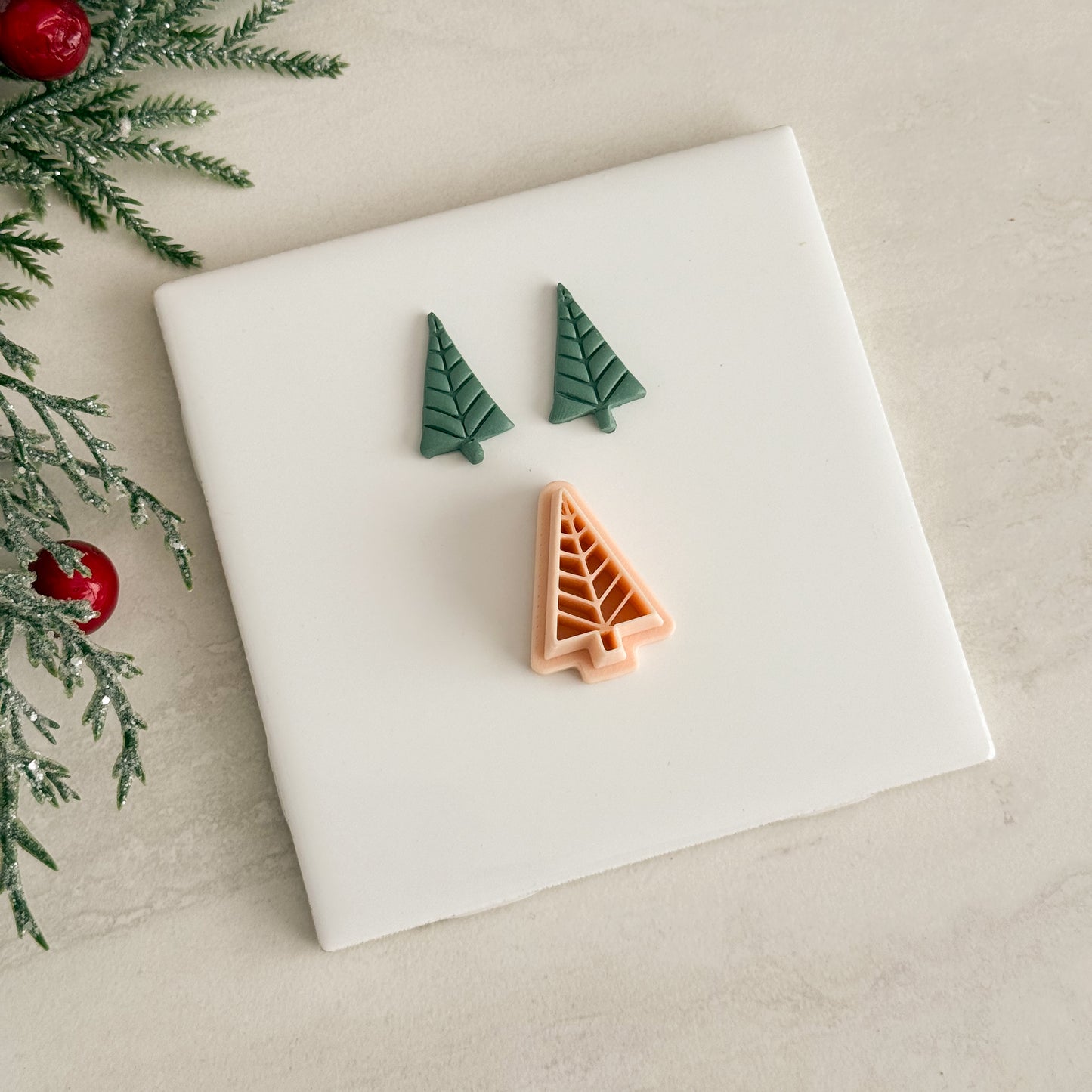 2025 Glass Christmas Tree No. 3 | Festive Polymer Clay Cutters