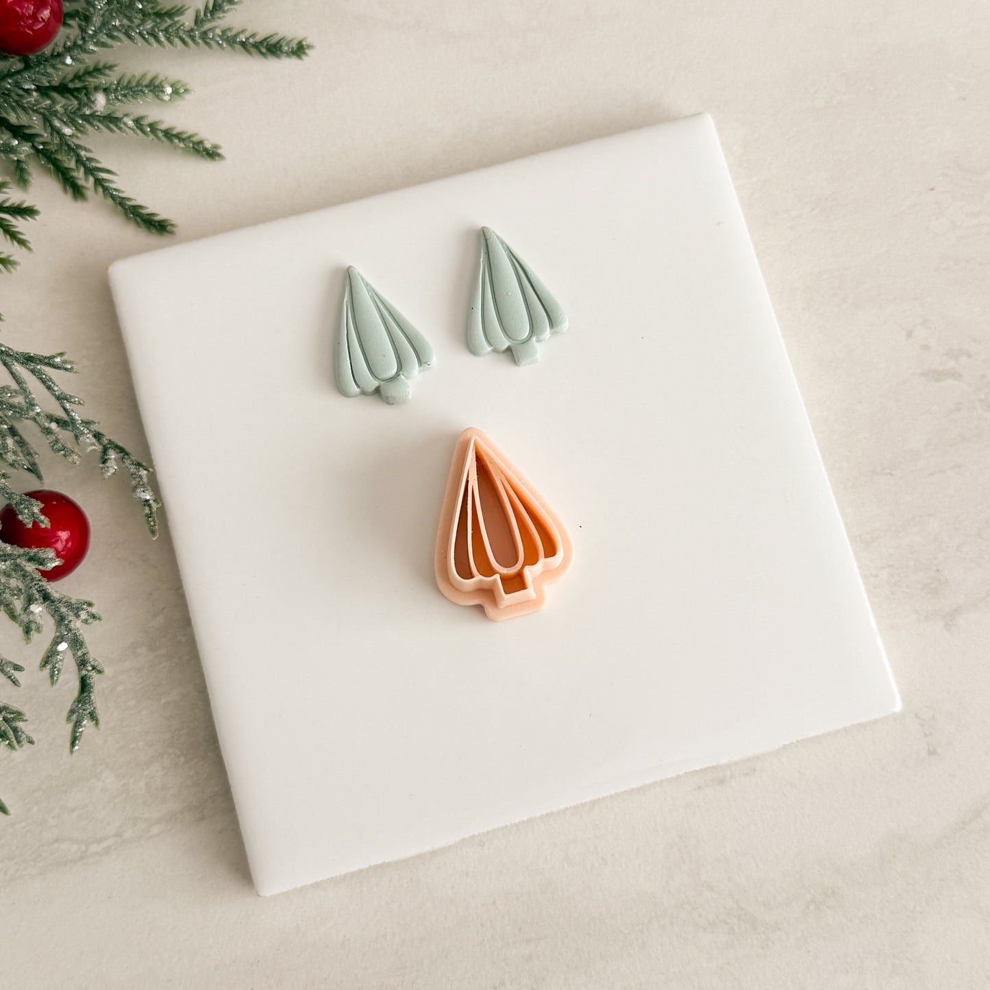 2025 Glass Christmas Tree No. 1 | Festive Polymer Clay Cutters