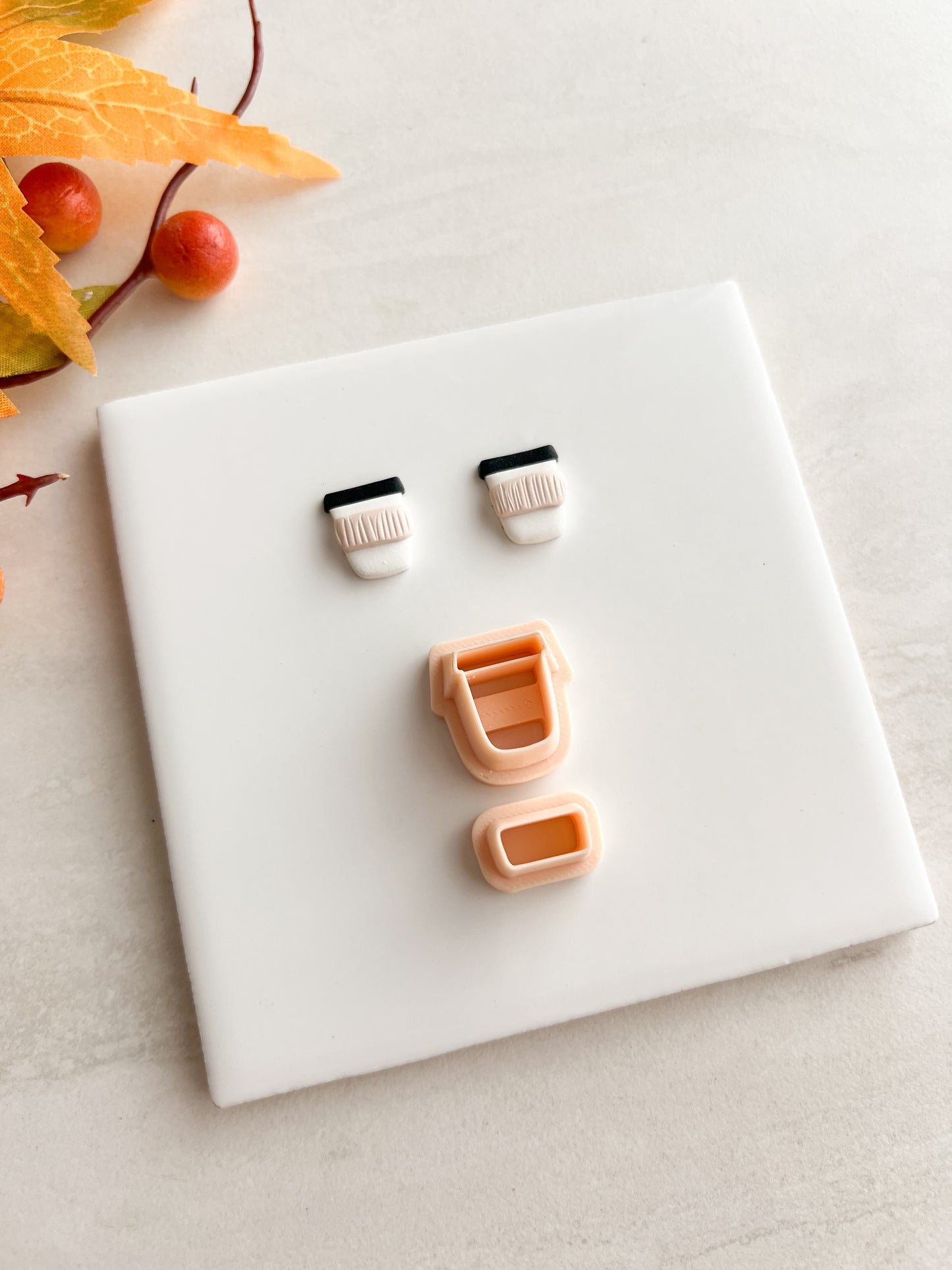 To Go Latte No. 3 Clay Cutter | To Go Latte No. 3 Polymer Clay Cutter for DIY Coffee Earrings Caf√© Jewelry and Handmade Latte Accessories