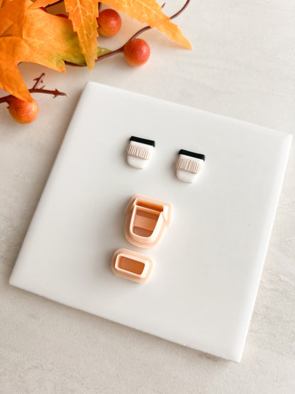 To Go Latte No. 3 Clay Cutter | To Go Latte No. 3 Polymer Clay Cutter for DIY Coffee Earrings Caf√© Jewelry and Handmade Latte Accessories
