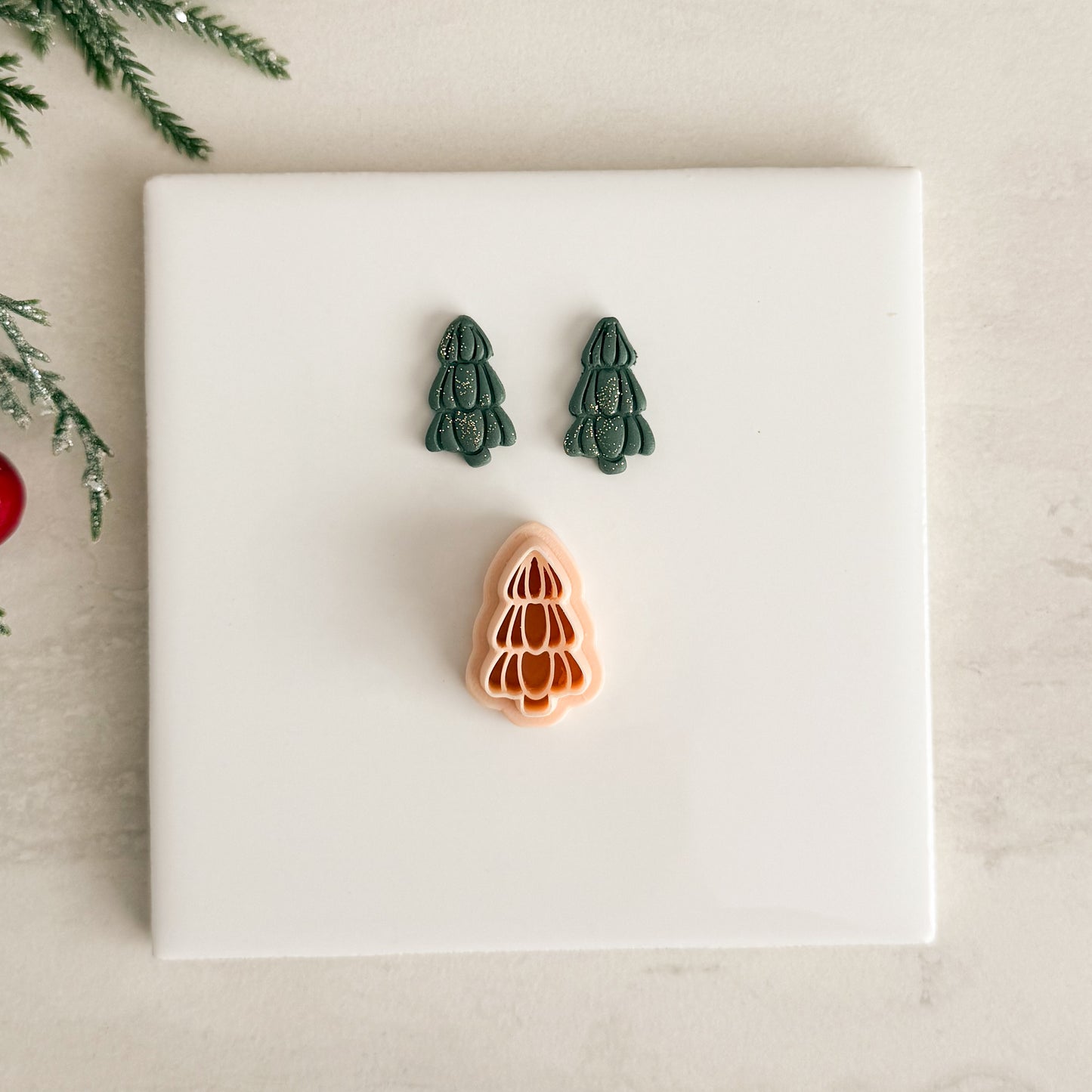 2025 Glass Christmas Tree No. 2 | Festive Polymer Clay Cutters