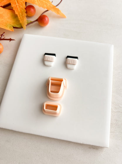 To Go Latte No. 3 Clay Cutter | To Go Latte No. 3 Polymer Clay Cutter for DIY Coffee Earrings Caf√© Jewelry and Handmade Latte Accessories
