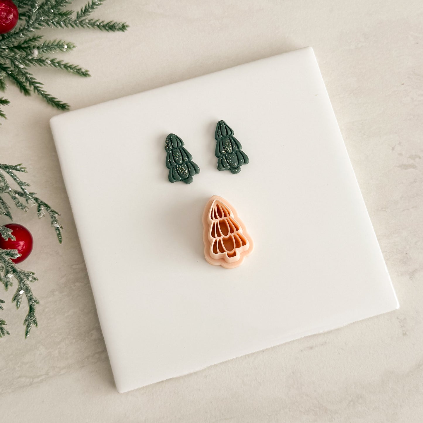 2025 Glass Christmas Tree No. 2 | Festive Polymer Clay Cutters