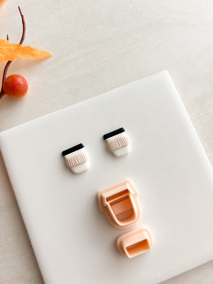 To Go Latte No. 3 Clay Cutter | To Go Latte No. 3 Polymer Clay Cutter for DIY Coffee Earrings Caf√© Jewelry and Handmade Latte Accessories