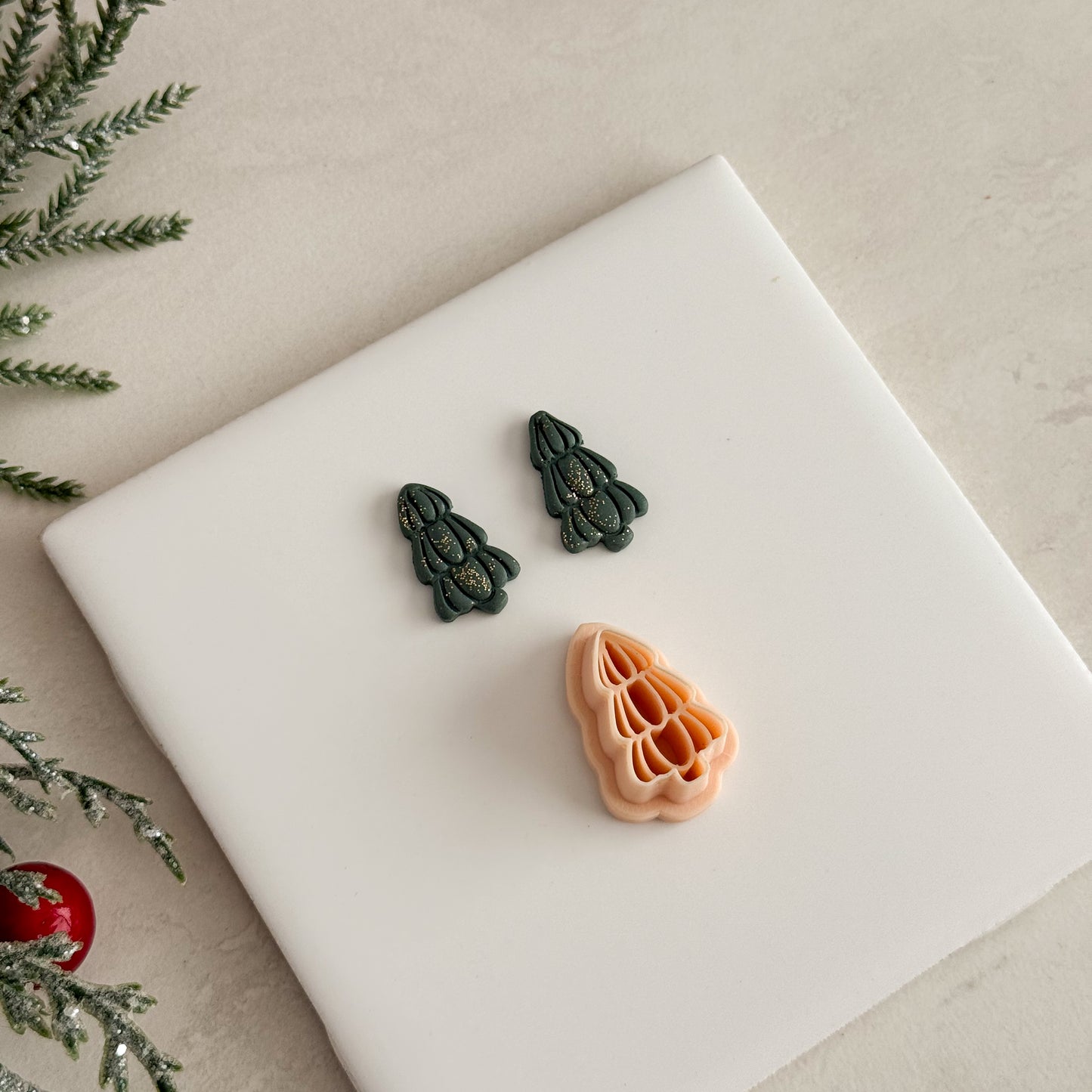 2025 Glass Christmas Tree No. 2 | Festive Polymer Clay Cutters