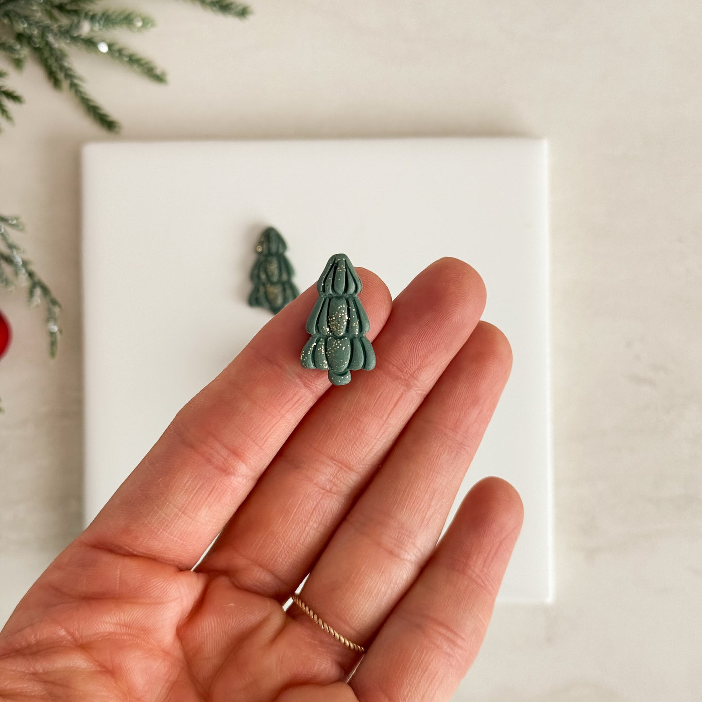 2025 Glass Christmas Tree No. 2 | Festive Polymer Clay Cutters