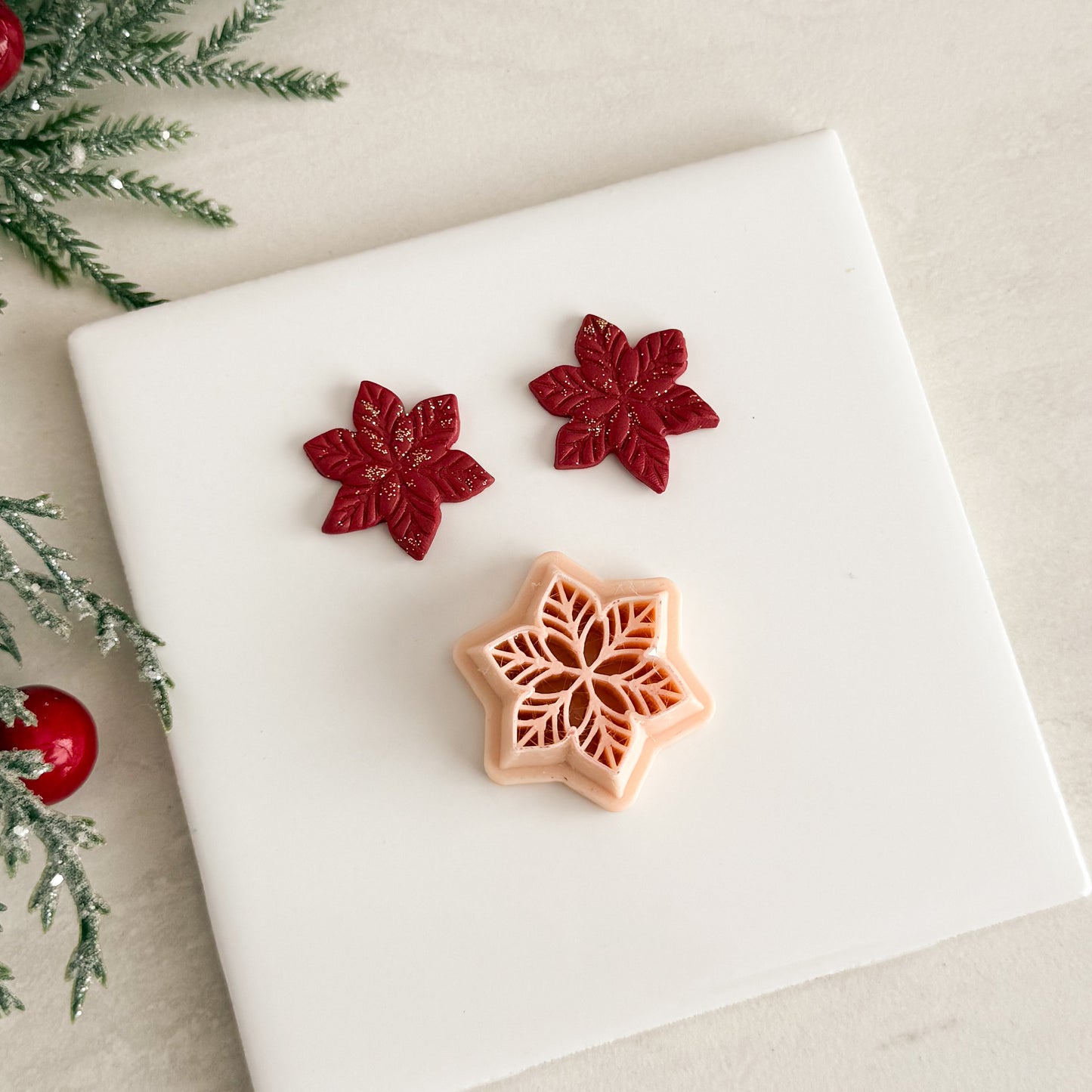 2025 Poinsettia No. 1 | Festive Polymer Clay Cutter