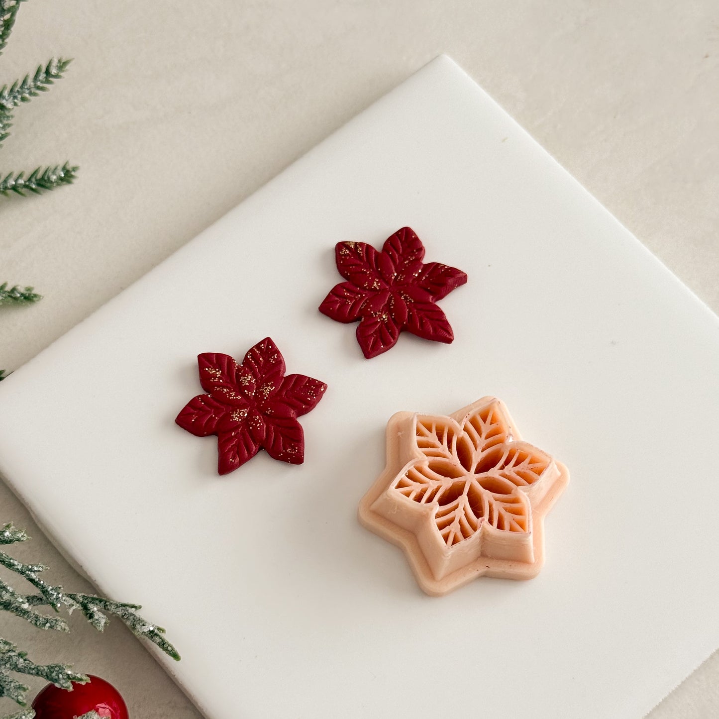 2025 Poinsettia No. 1 | Festive Polymer Clay Cutter