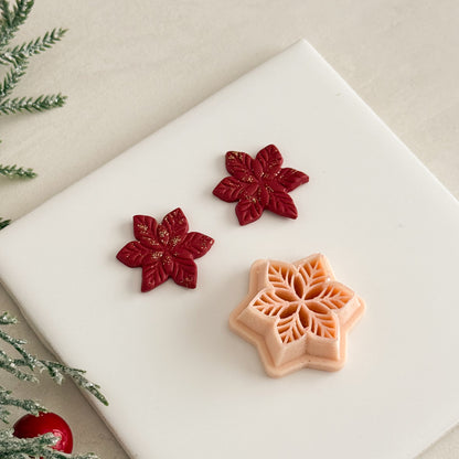 2025 Poinsettia No. 1 | Festive Polymer Clay Cutter