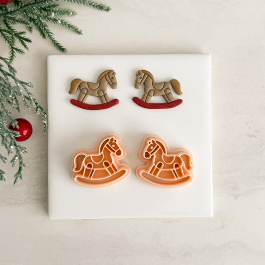 2025 Toy Rocking Horse | Festive Polymer Clay Cutter