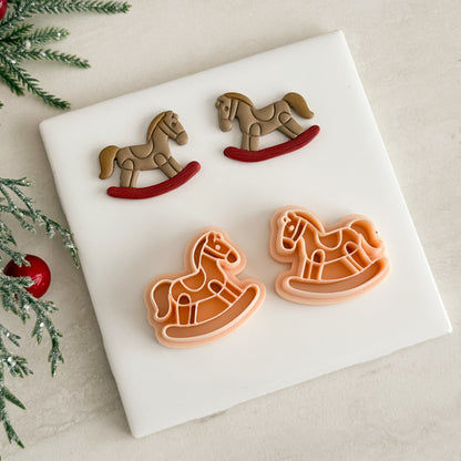 2025 Toy Rocking Horse | Festive Polymer Clay Cutter