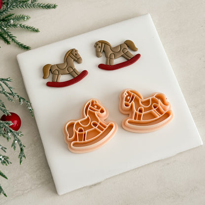 2025 Toy Rocking Horse | Festive Polymer Clay Cutter