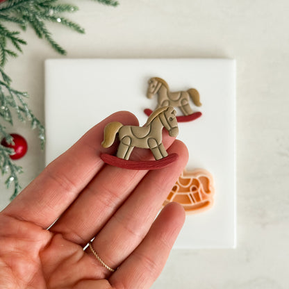 2025 Toy Rocking Horse | Festive Polymer Clay Cutter