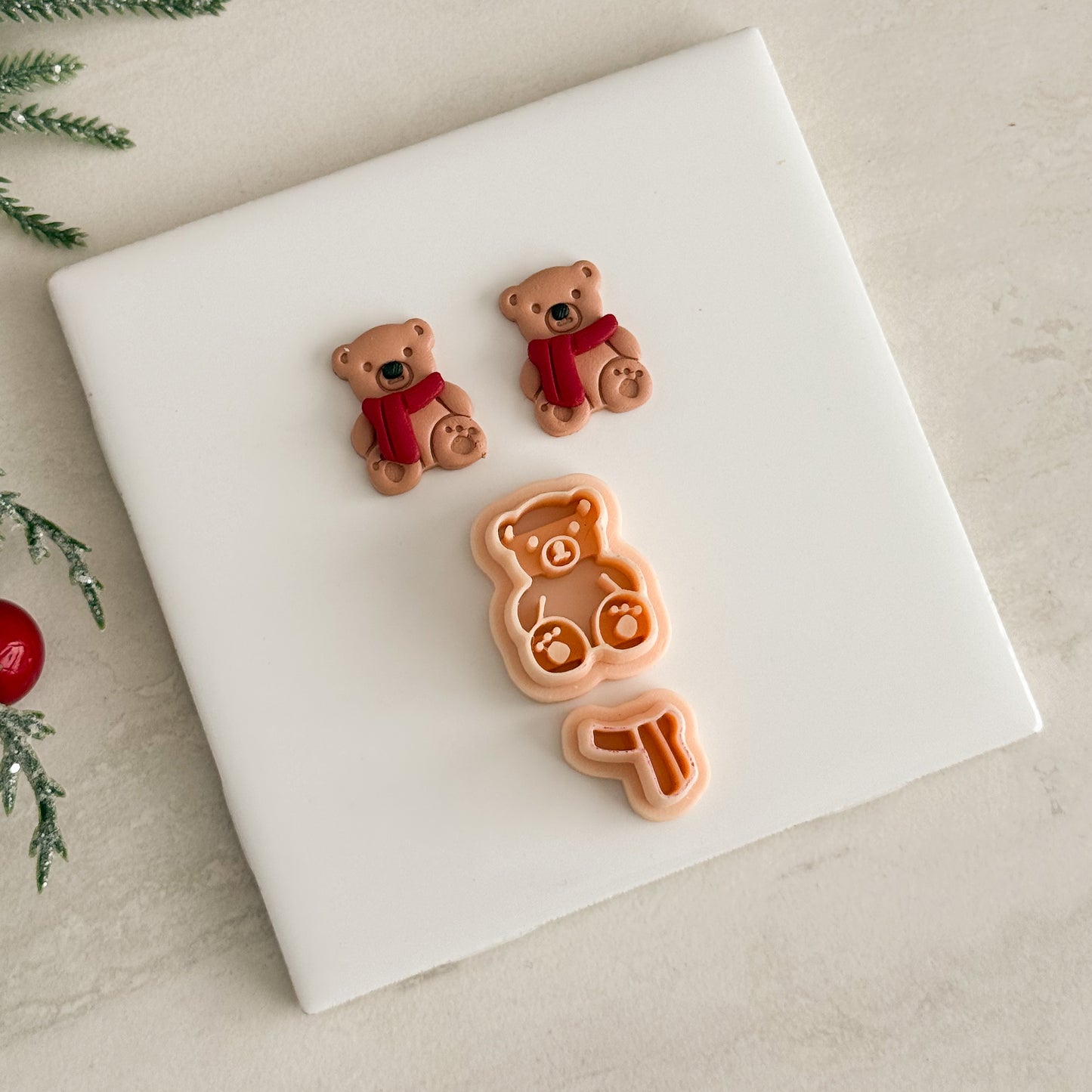 2025 Ralph Lauren Inspired Bear | Festive Polymer Clay Cutter
