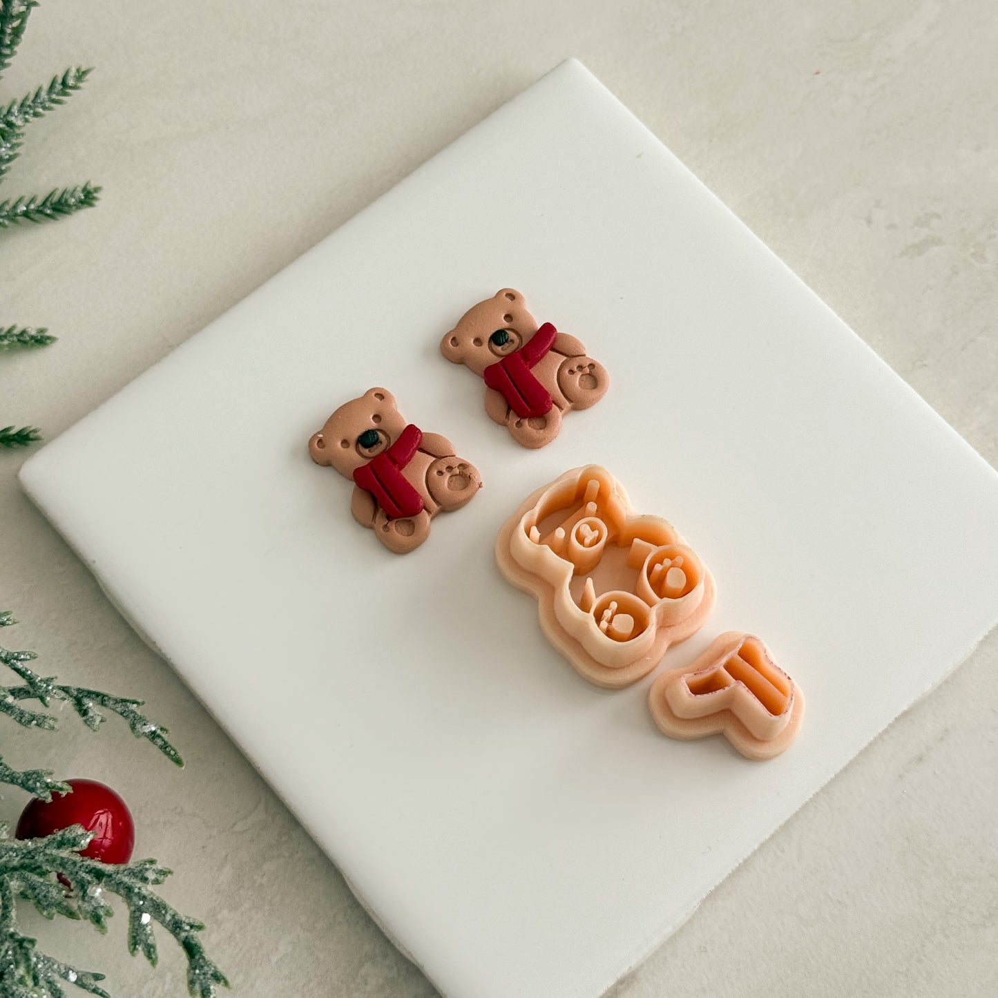2025 Ralph Lauren Inspired Bear | Festive Polymer Clay Cutter