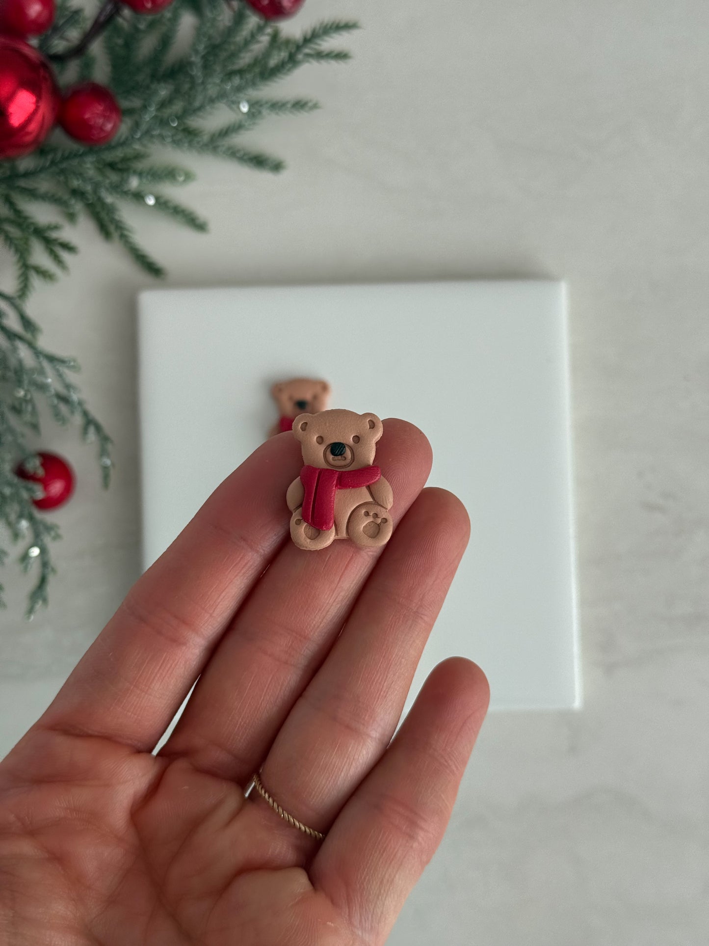 2025 Ralph Lauren Inspired Bear | Festive Polymer Clay Cutter