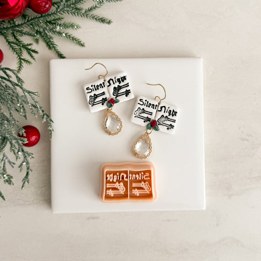 2025 Silent Night Music Sheet | Festive Polymer Clay Cutters