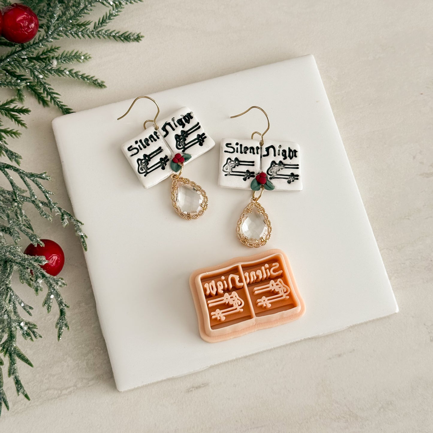 2025 Silent Night Music Sheet | Festive Polymer Clay Cutters