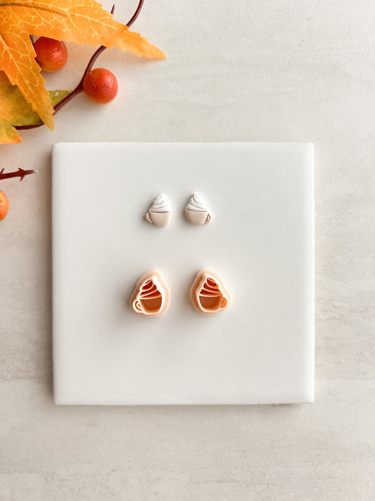 Pumpkin Spice Latte Clay Cutter | Pumpkin Spice Latte Polymer Clay Cutter for DIY Fall Earrings Coffee-Themed Jewelry and Handmade Autumn Accessories
