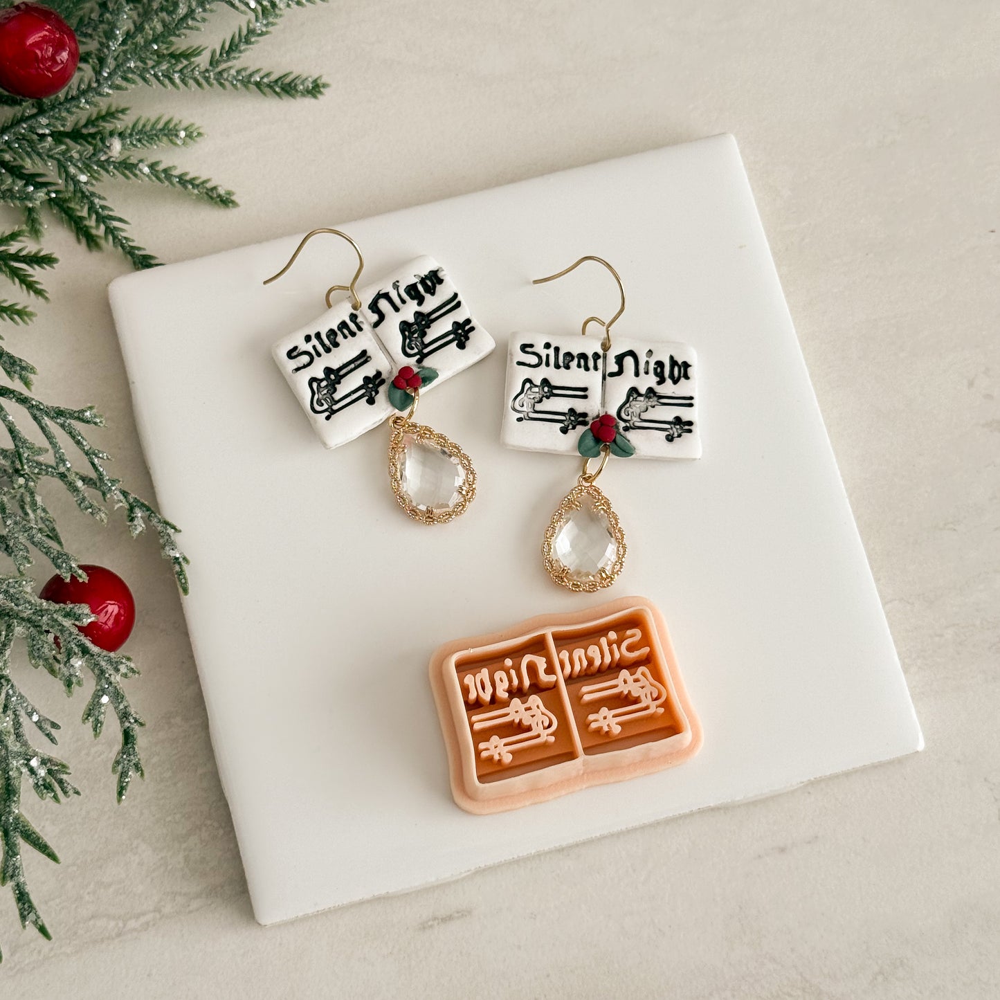2025 Silent Night Music Sheet | Festive Polymer Clay Cutters