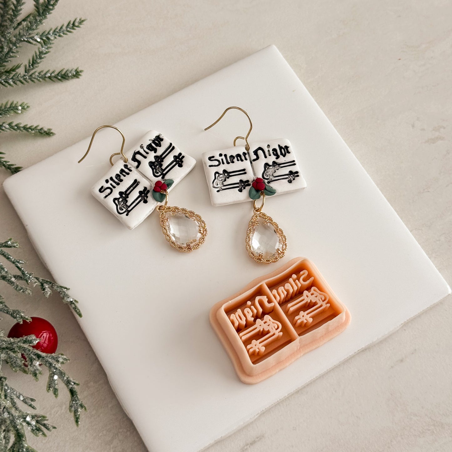 2025 Silent Night Music Sheet | Festive Polymer Clay Cutters