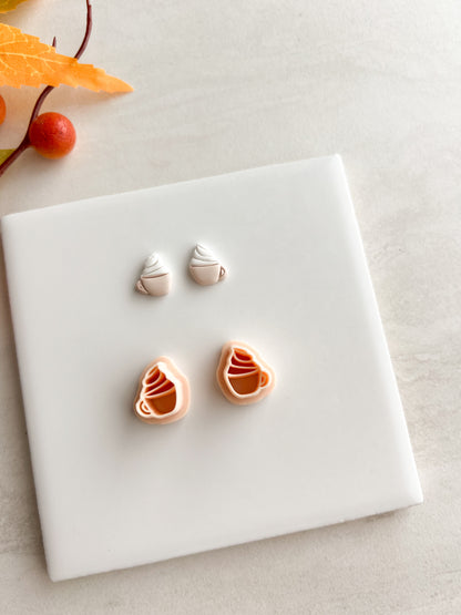 Pumpkin Spice Latte Clay Cutter | Pumpkin Spice Latte Polymer Clay Cutter for DIY Fall Earrings Coffee-Themed Jewelry and Handmade Autumn Accessories