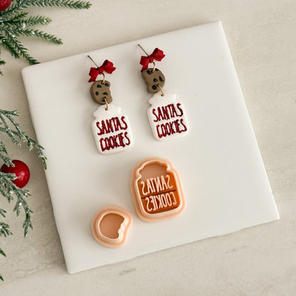 2025 Cookie Jar with Embossed Letters | Festive Polymer Clay Cutters
