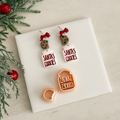 2025 Cookie Jar with Embossed Letters | Festive Polymer Clay Cutters