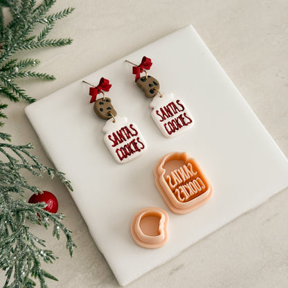 2025 Cookie Jar with Embossed Letters | Festive Polymer Clay Cutters