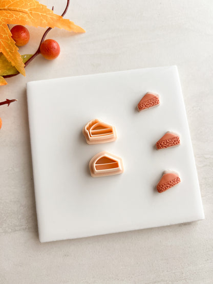 Pumpkin Pie Slice Clay Cutter | Pumpkin Pie Slice Polymer Clay Cutter for DIY Thanksgiving Earrings Fall Jewelry and Handmade Dessert Accessories