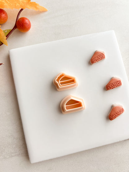 Pumpkin Pie Slice Clay Cutter | Pumpkin Pie Slice Polymer Clay Cutter for DIY Thanksgiving Earrings Fall Jewelry and Handmade Dessert Accessories