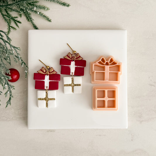 2025 Elegant Christmas Present Duo | Festive Polymer Clay Cutters