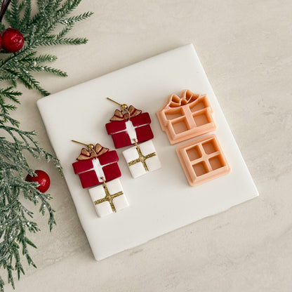 2025 Elegant Christmas Present Duo | Festive Polymer Clay Cutters