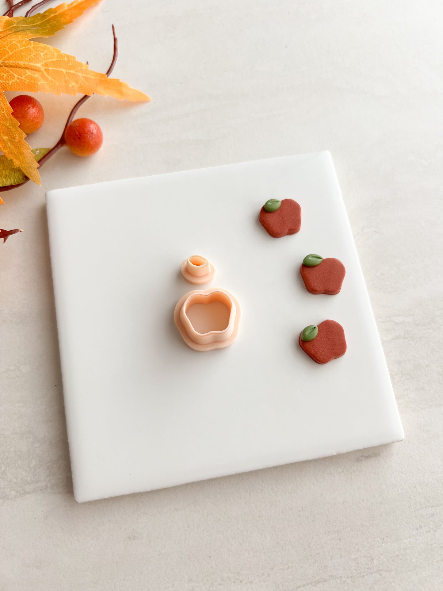Apple No. 1 Clay Cutter | Apple No. 1 Polymer Clay Cutter for DIY Fruit Earrings Food-Themed Jewelry and Handmade Cute Accessories
