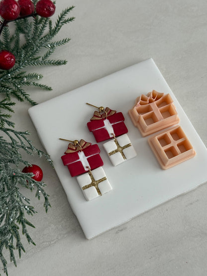 2025 Elegant Christmas Present Duo | Festive Polymer Clay Cutters
