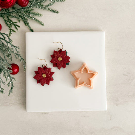 2025 Poinsettia No. 5 | Festive Polymer Clay Cutter