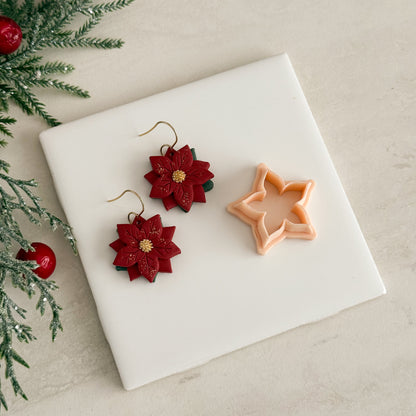 2025 Poinsettia No. 5 | Festive Polymer Clay Cutter