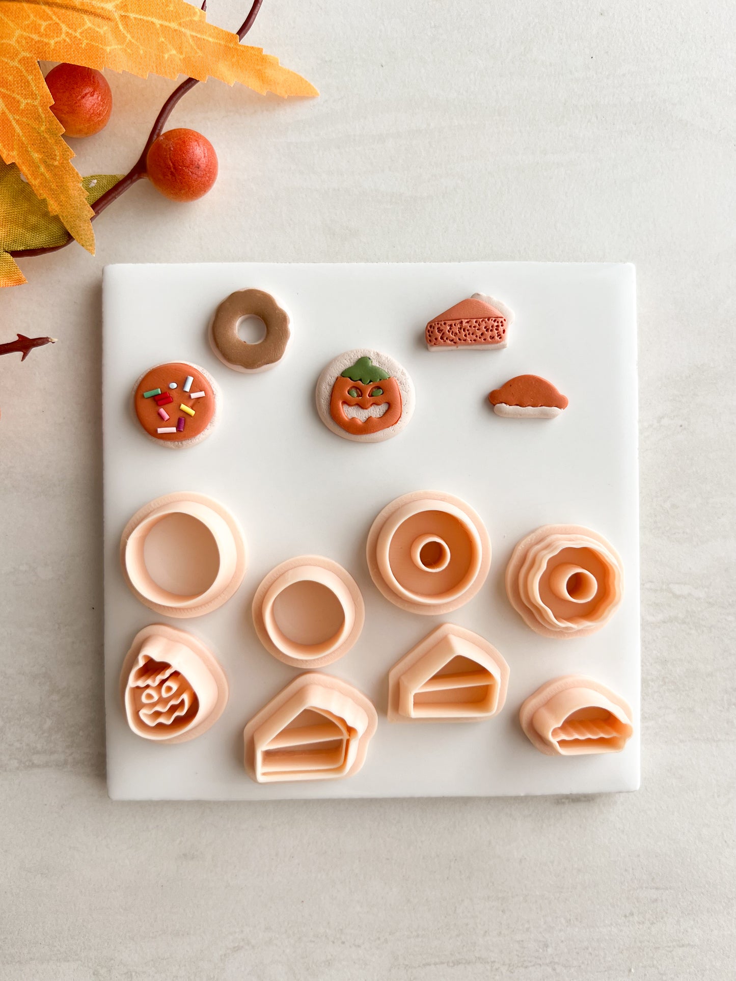 Fall Dessert Stud Pack Clay Cutters | Fall Dessert Stud Pack Polymer Clay Cutters for DIY Autumn Earrings Seasonal-Themed Jewelry and Handmade Fall Accessories
