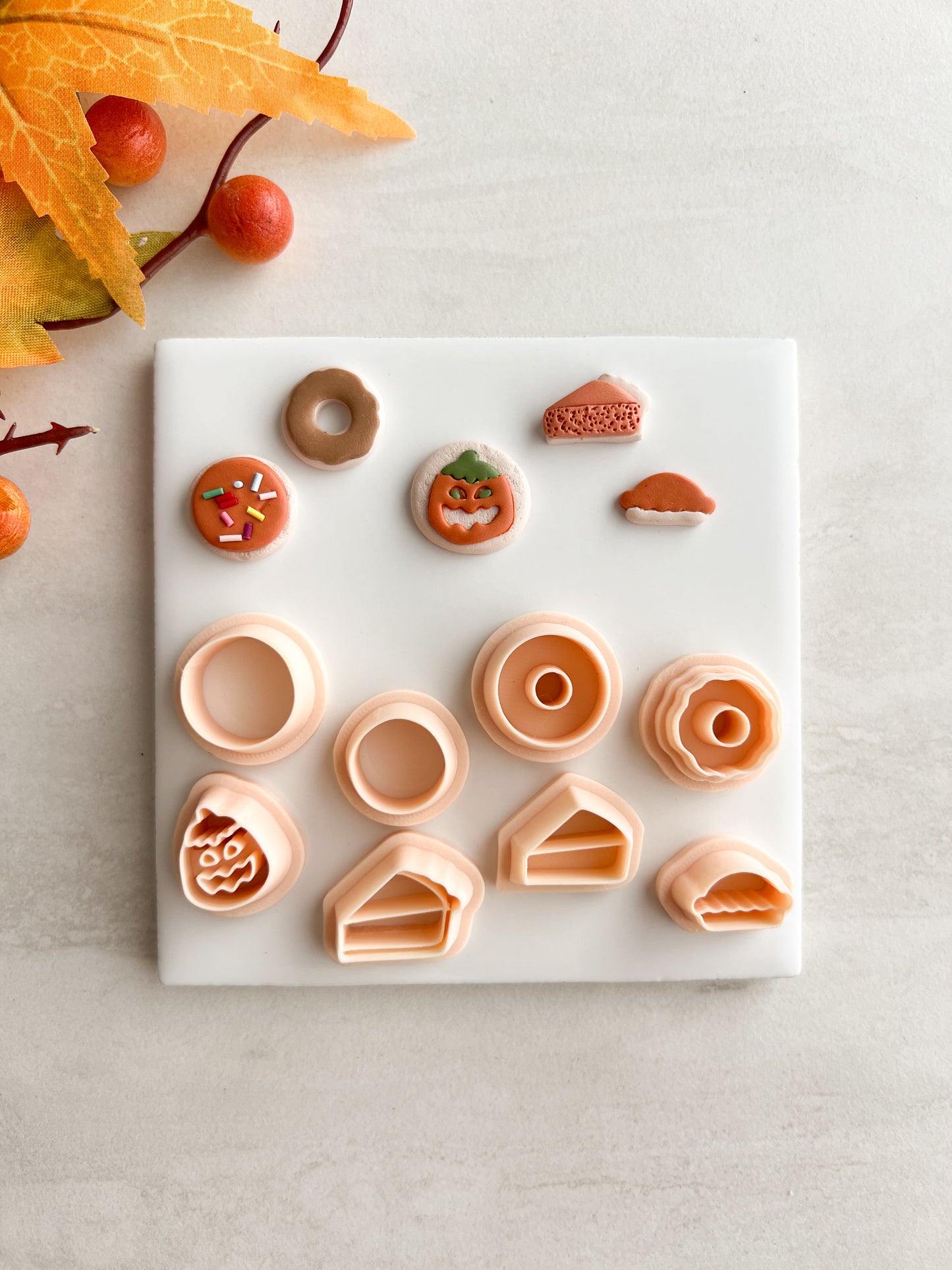 Fall Dessert Stud Pack Clay Cutters | Fall Dessert Stud Pack Polymer Clay Cutters for DIY Autumn Earrings Seasonal-Themed Jewelry and Handmade Fall Accessories