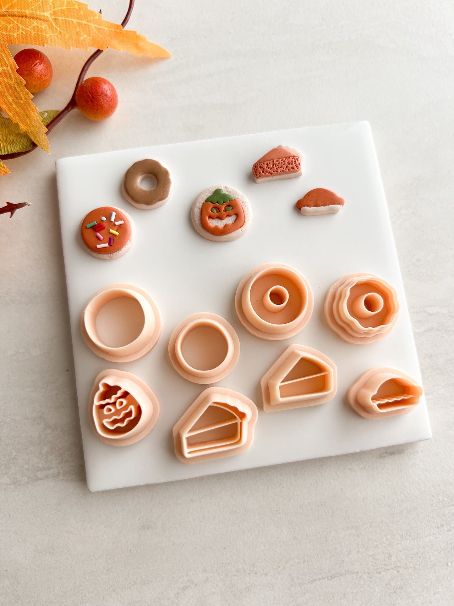 Fall Dessert Stud Pack Clay Cutters | Fall Dessert Stud Pack Polymer Clay Cutters for DIY Autumn Earrings Seasonal-Themed Jewelry and Handmade Fall Accessories