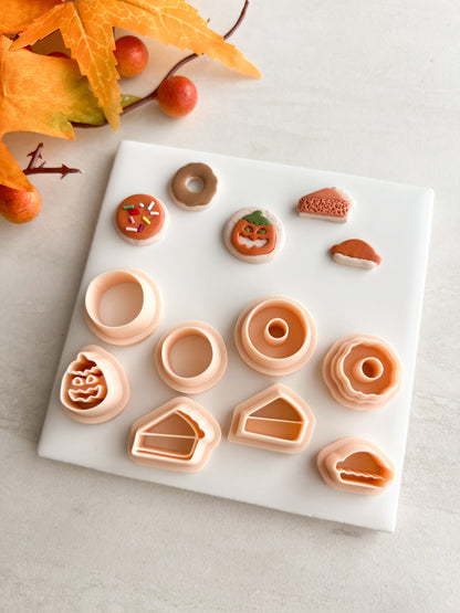 Fall Dessert Stud Pack Clay Cutters | Fall Dessert Stud Pack Polymer Clay Cutters for DIY Autumn Earrings Seasonal-Themed Jewelry and Handmade Fall Accessories